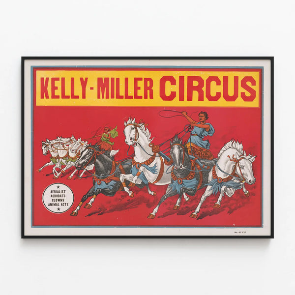 Vintage Kelly-Miller Circus Poster - Circus Wall Decoration — framed artwork on a wall