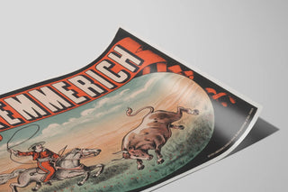 Kemmerich Wall Poster Cavalier and Bull Vintage — artwork view