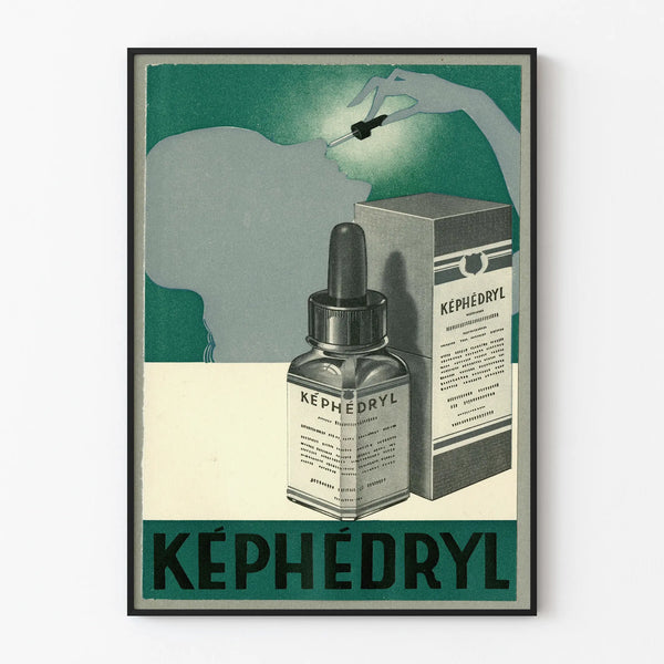 Vintage Képhédryl Poster - Decorative medicine dropper poster