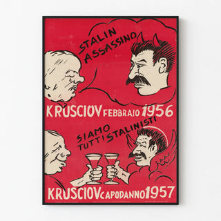 Political Poster of Khrushchev and Stalin 1956-1957