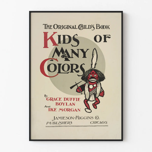 Vintage poster for children's book Kids of Many Colors
