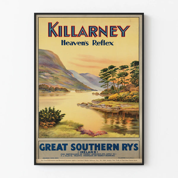 Vintage poster Killarney Heaven's Reflex wall decoration landscape