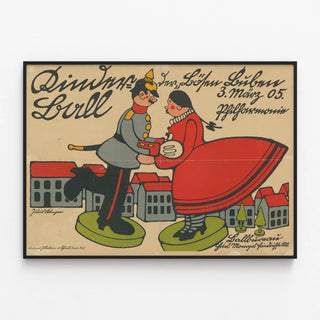 Vintage Poster Kinderball Der Bosen Buben 1905 — framed artwork on a wall