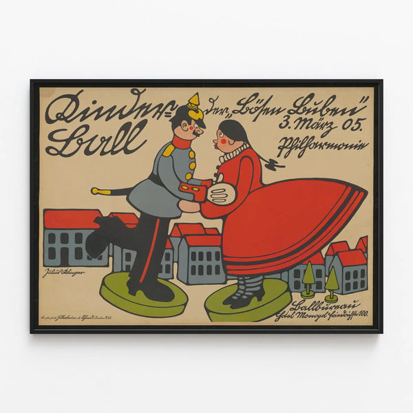 Vintage poster Kinderball Der Bosen Buben 1905 – Retro wall decoration — framed artwork on a wall