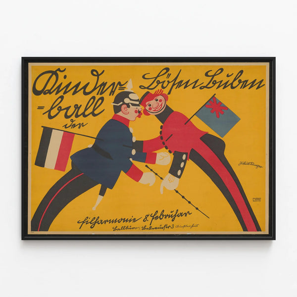 Vintage Poster Kinderball Der Bosen Buben — framed artwork on a wall