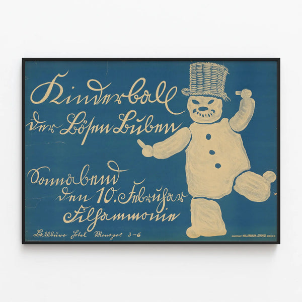 Vintage Poster Kinderball Der Bosen Buben - Unique Wall Decoration — framed artwork on a wall