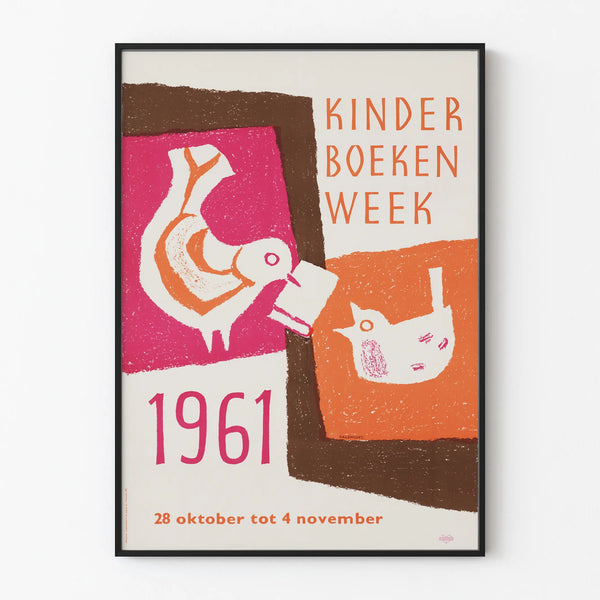 Vintage Kinderboekenweek 1961 Poster for Children's Wall Decoration