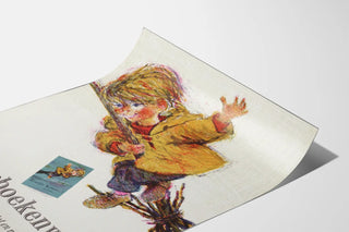 Kinderboekenweek Poster Illustration Child on Broomstick