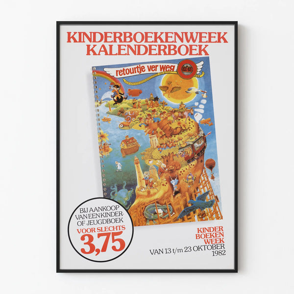 Kinderboekenweek Calendar Poster 1982 vintage wall decoration
