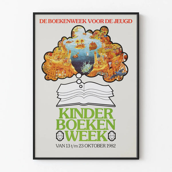 Vintage Kinderboekenweek 1982 Poster - Children's Wall Decoration