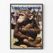 Vintage Kinderboekenweek poster with sitting baby monkey