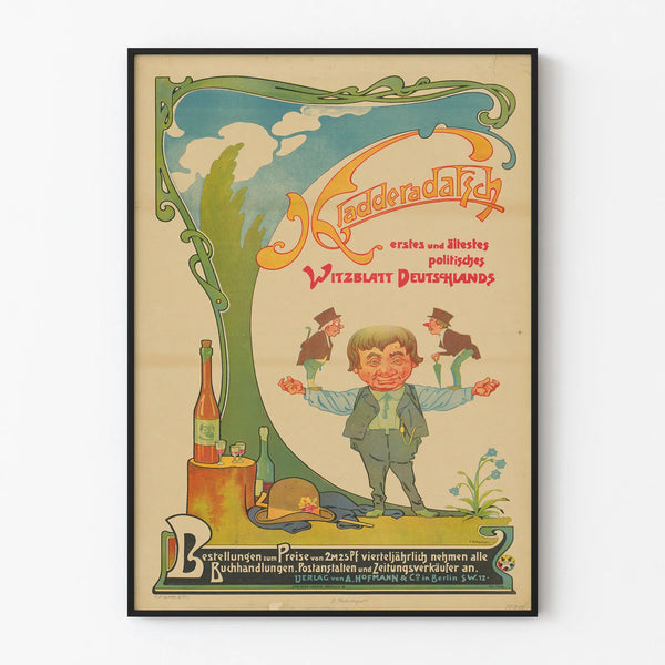 German vintage poster Kladderadatsch - Germany's first political satirical magazine