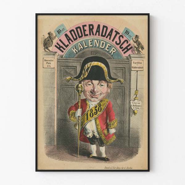 Vintage poster Kladderadatsch calendar 1858 for wall decoration