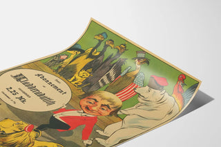 Vintage poster Kladderadatsch subscription with caricatured animals