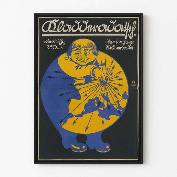 Vintage Poster Kladderadatsch Colorful Europe Map