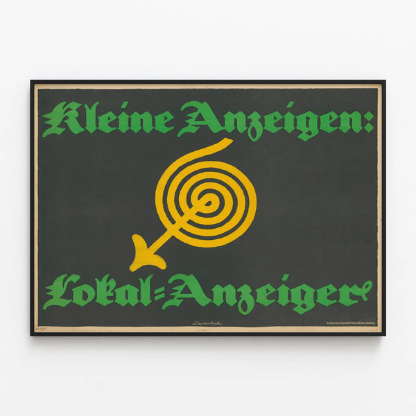 Vintage Poster Small Advertisements Local Gazette – Graphic Wall Decoration — framed artwork on a wall