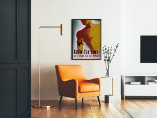 Vintage poster raising awareness about the syphilis blood test