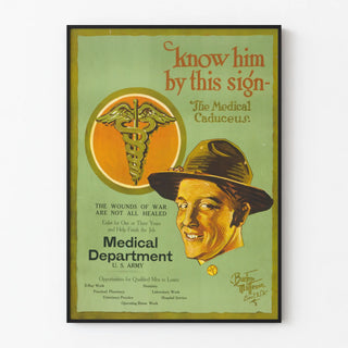 Vintage Recruitment Poster for the Medical Department of the U.S. Army