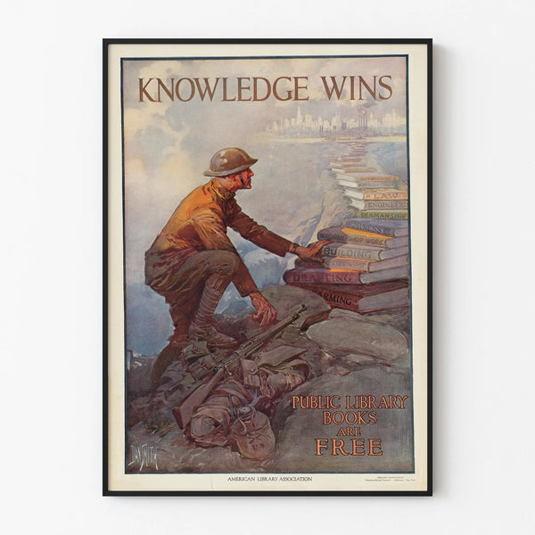 Vintage Knowledge Wins Poster - Inspiring Wall Decoration