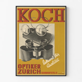 Vintage Advertising Poster Optician Koch Zurich Quality