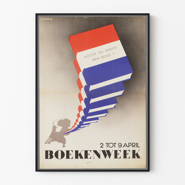 Vintage poster Boekenweek 1938 - Book wall decoration