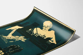 Vintage Poster 'Kohle ist Brot' with Industrial Skeleton