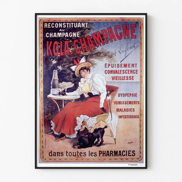 Vintage Kola Champagne Poster for Retro Wall Decoration