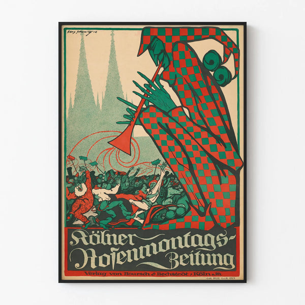 Vintage poster Köner Rosenmontags-Zeitung for wall decoration