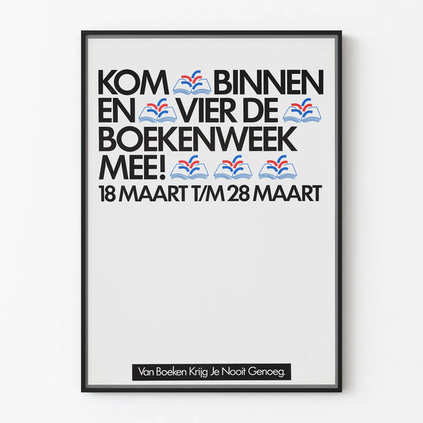 Vintage poster Boekenweek 18-28 March – Literary wall decoration