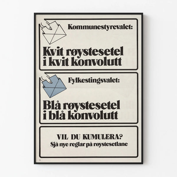 Nordic voting poster for wall decoration