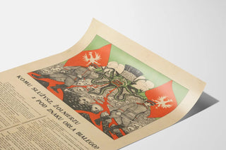 Polish Military Propaganda Poster with Soldiers and Tentacled Creature