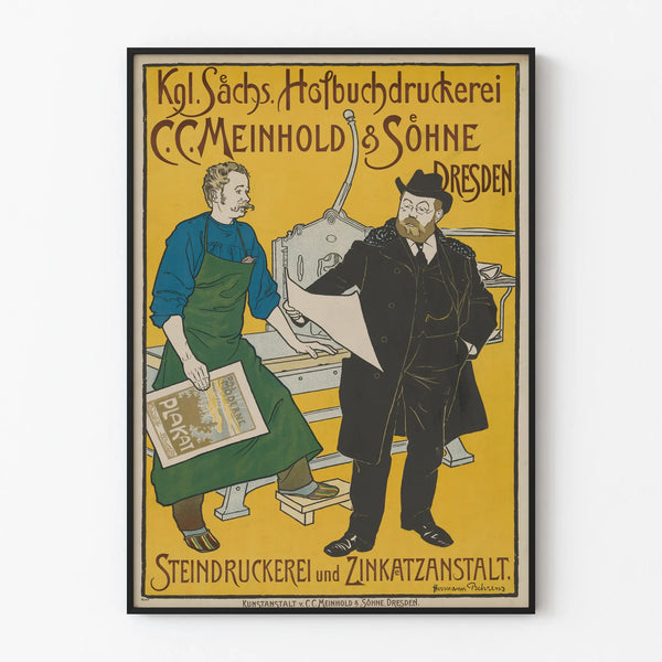 Vintage Advertising Poster - Royal Printing House Sax C.C. Meinhold & Fils