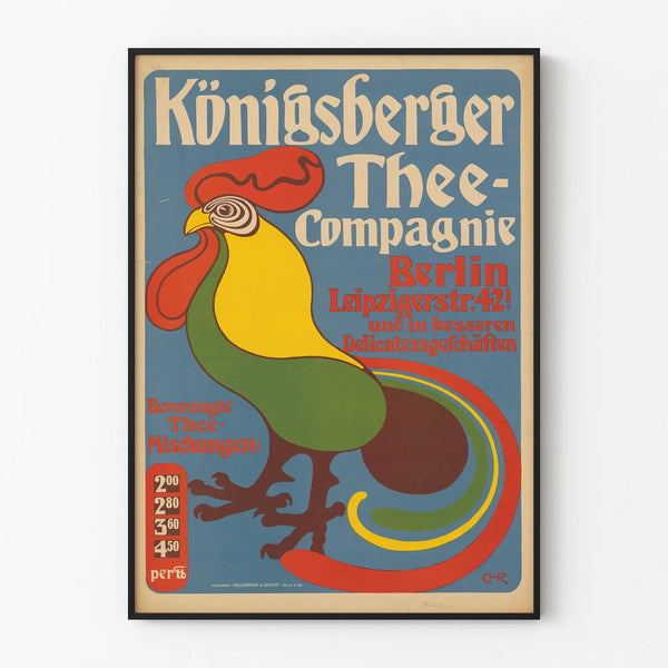 Vintage Poster Königsberger Tea Company Berlin - Colorful Wall Decoration