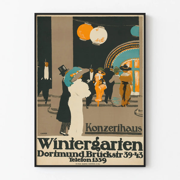 Vintage poster of Konzerthaus Wintergarten Dortmund wall decoration