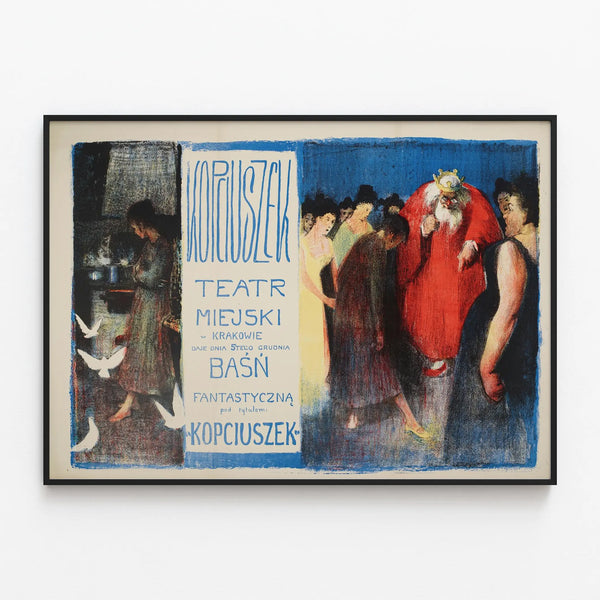 Theatre Poster Kopciuszek - Vintage Fairy Tale Wall Decoration — framed artwork on a wall