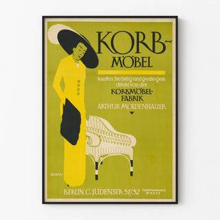 Vintage advertising poster for rattan furniture - Arthur Moldenhauer Berlin