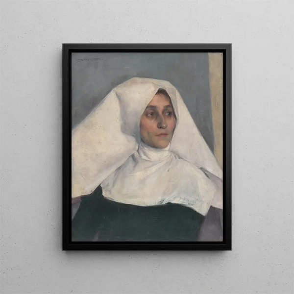 Portrait of a Girl - Ákos Aranyossy — framed artwork on a wall