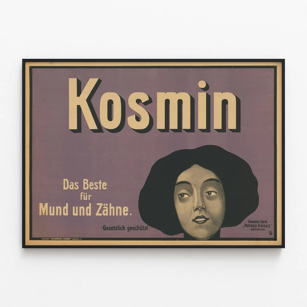 Vintage Kosmin Poster for Oral and Dental Care — framed artwork on a wall