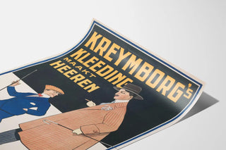 Vintage Kreymborg’s Kleeding Poster for men's fashion