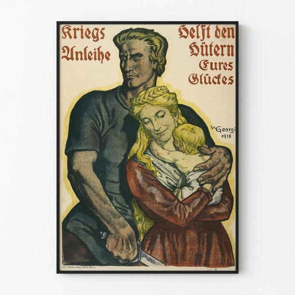 Vintage wall decoration poster of family war Kriegsanleihe
