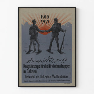 Historical poster of solidarity between German and Turkish soldiers 1916-1917