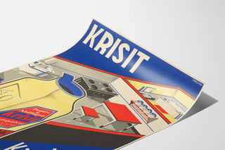 Vintage poster Krisit cleaning kitchen and home