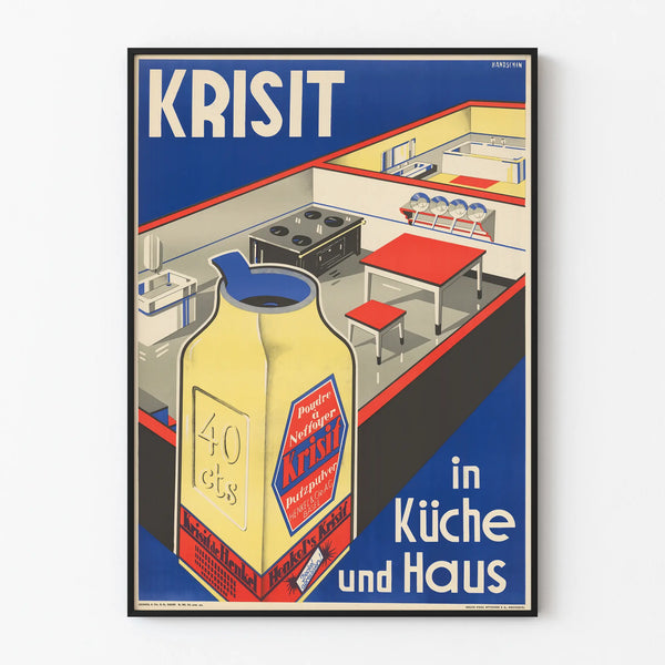 Vintage poster Krisit cleaning kitchen and home