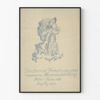 Vintage Poster for Kristiania 1918 Faience Exhibition