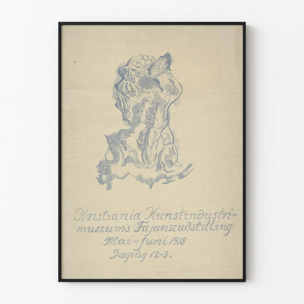 Vintage Poster for Kristiania 1918 Faience Exhibition