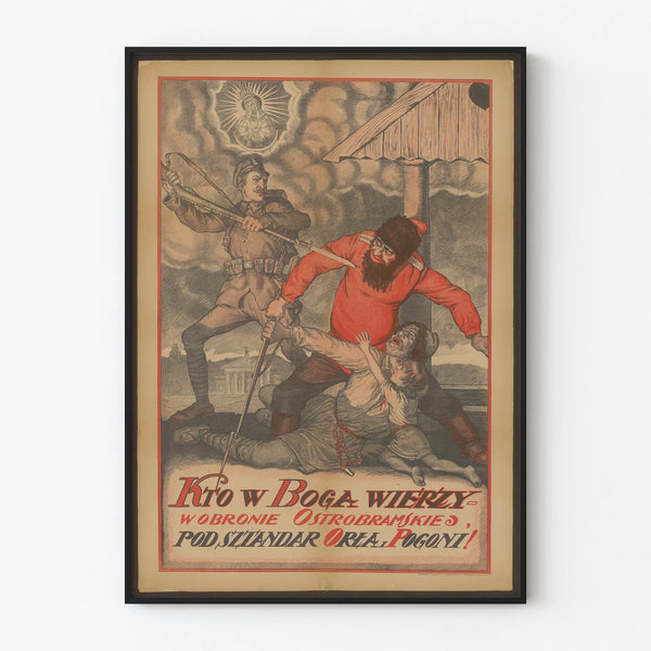 Vintage Polish military propaganda poster Ostrobramska