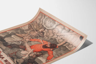 Historical Polish military propaganda poster in religious defense