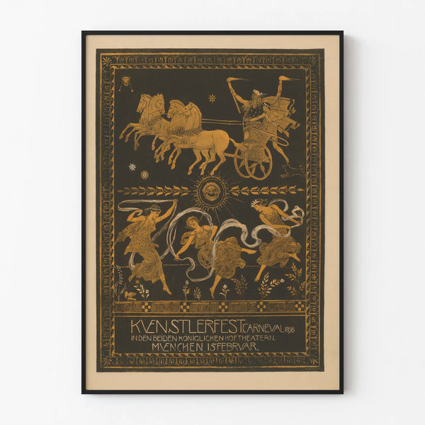 Carnival 1898 Munich Style Antique Wall Decoration Poster