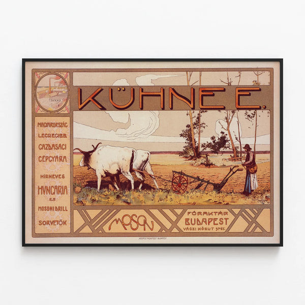 Retro Poster Kuhnee Traditional Hungarian Agriculture — framed artwork on a wall