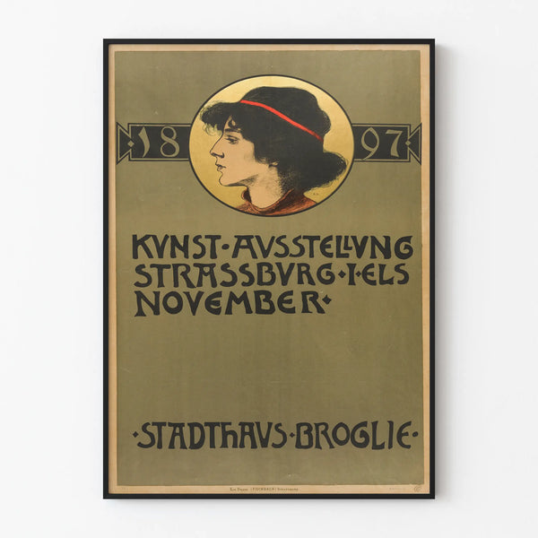 Vintage art exhibition poster Strasbourg 1897